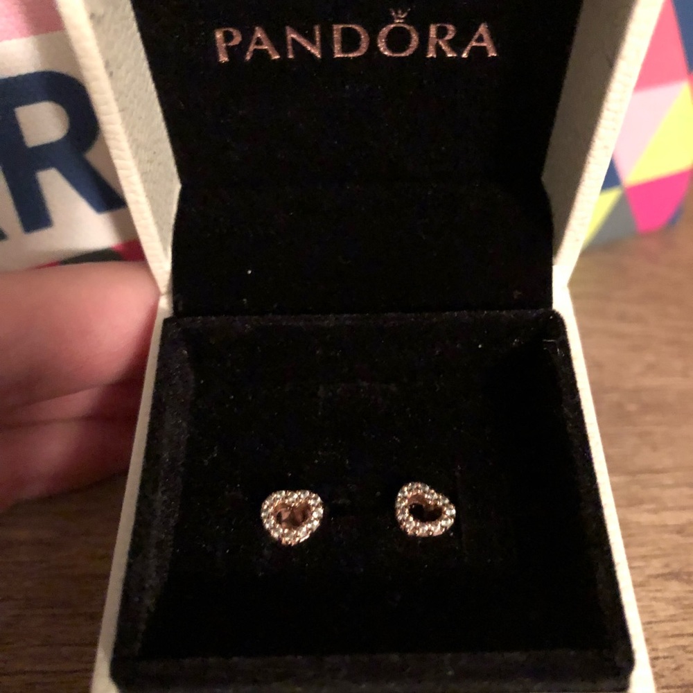 Pandora Rose Gold Heart Stud Earrings